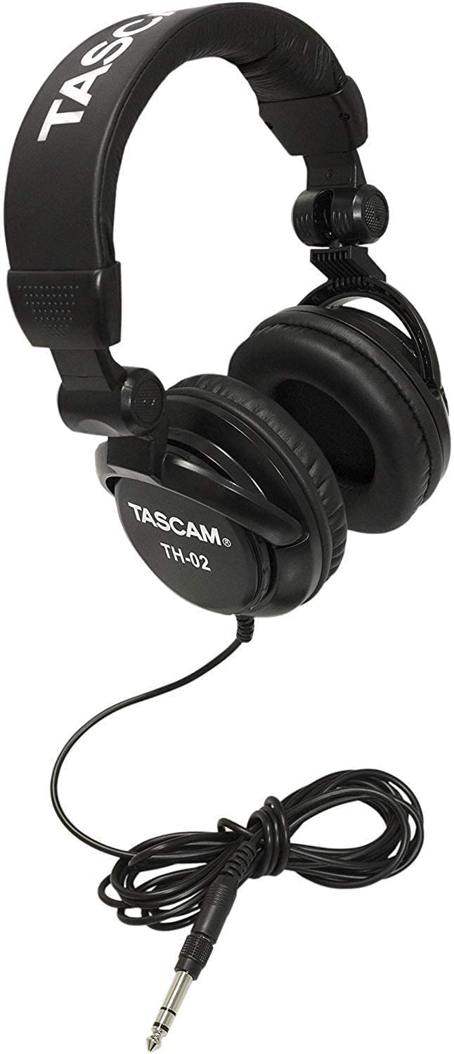 Tascam TH-02 Closed Back Studio Headphones, Black Medium