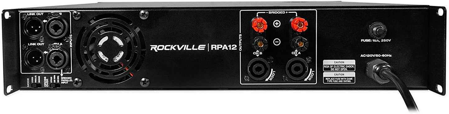 Rockville RPA16 10000 Watt Peak / 3000w RMS 2 Channel Power Amplifier Pro/DJ Amp