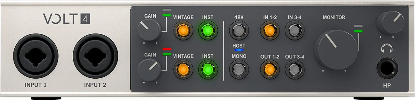 UA Volt 476P USB Audio Interface for recording, podcasting, and streaming with essential audio software, including $400 in UAD plug-ins