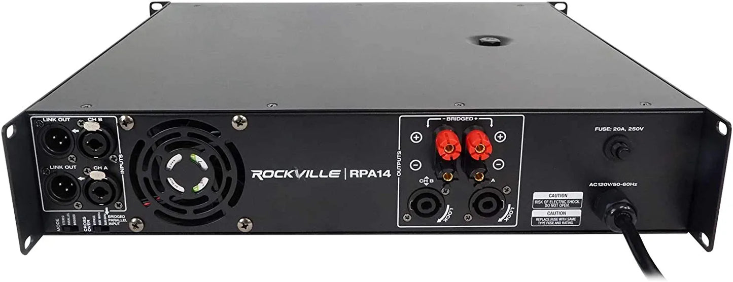 Rockville RPA16 10000 Watt Peak / 3000w RMS 2 Channel Power Amplifier Pro/DJ Amp