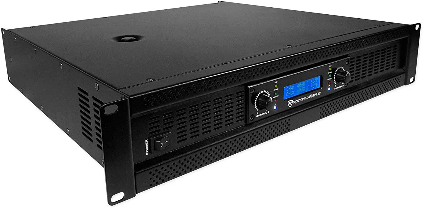 Rockville RPA16 10000 Watt Peak / 3000w RMS 2 Channel Power Amplifier Pro/DJ Amp