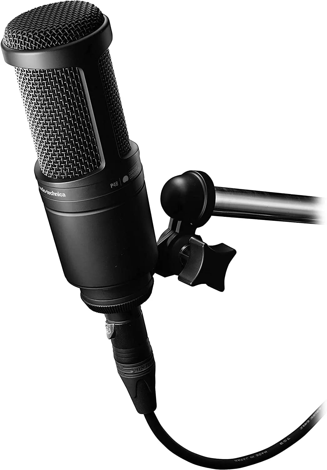 Audio-Technica AT2020 Cardioid Condenser Studio XLR Microphone, Ideal for Project/Home Studio Applications