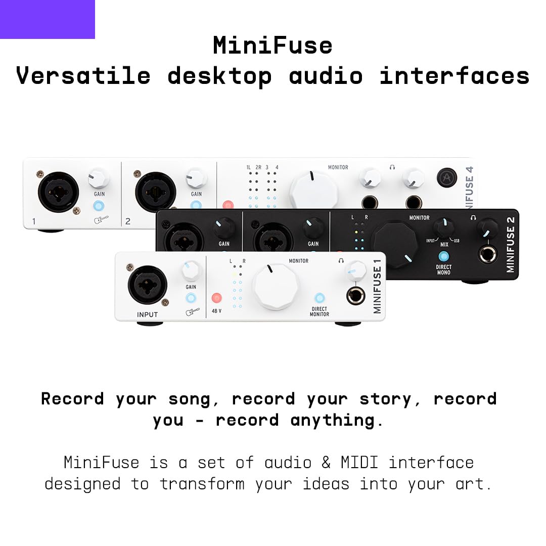 Arturia MiniFuse 2 USB-C Audio Interface, Black