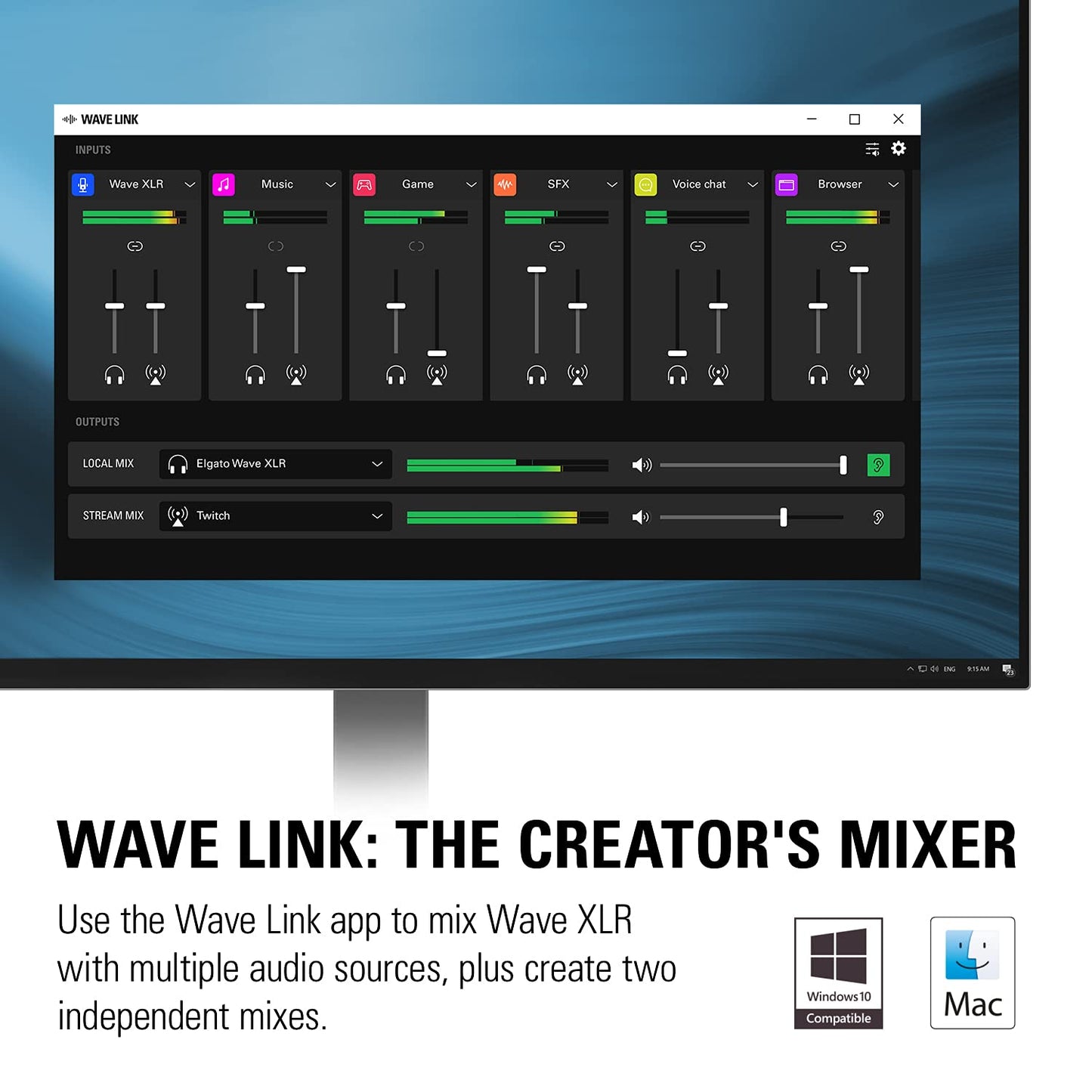 Elgato Wave XLR - Audio Mixer, 75 db Preamp, 48V Phantom Power for XLR Mic to USB-C - For Streaming, Recording, Podcasting