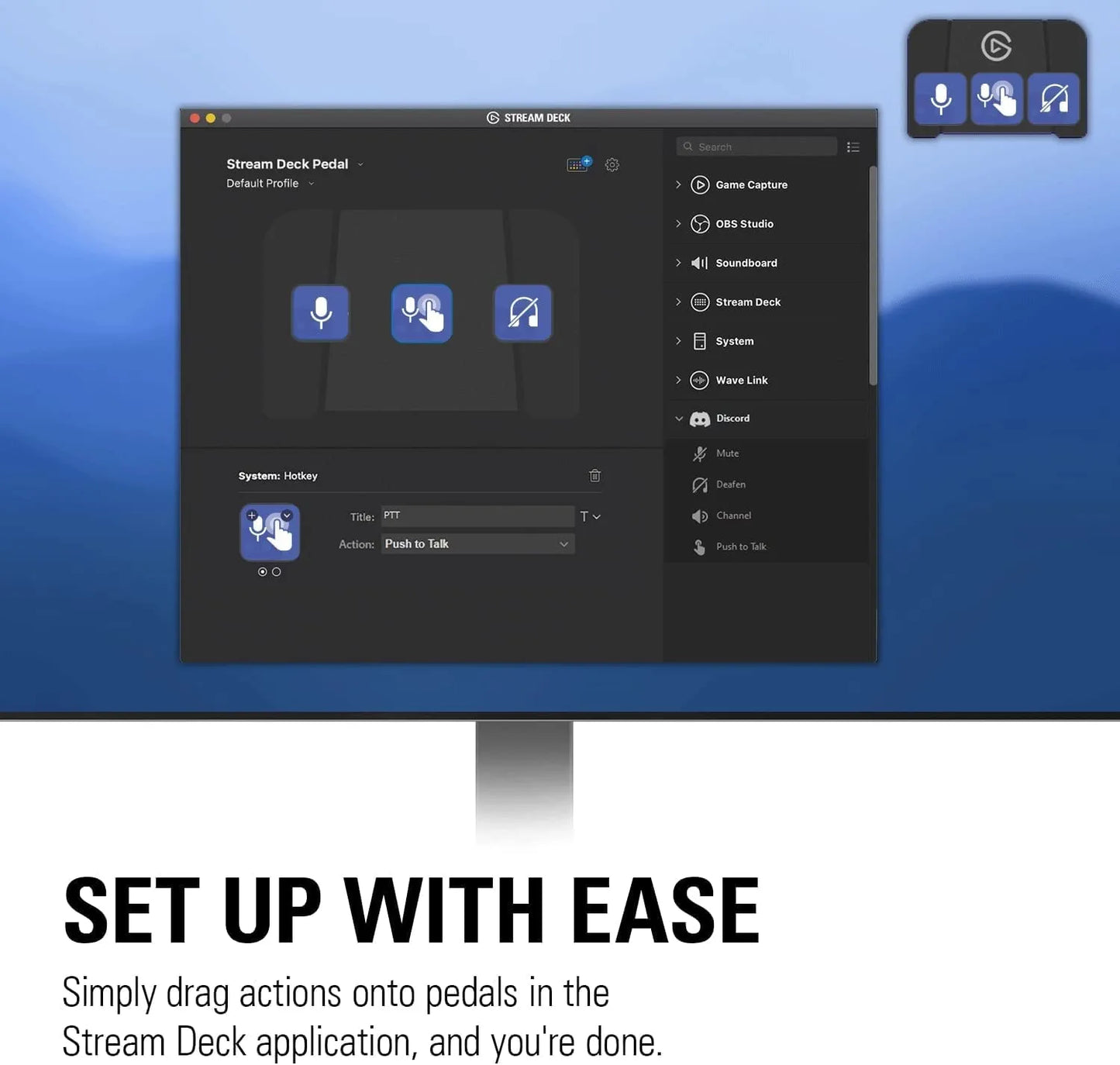 Elgato Stream Deck Pedal – Hands-Free Studio Controller, 3 macro footswitches, trigger actions in apps and software like OBS, Twitch, YouTube and more, works with Mac and PC