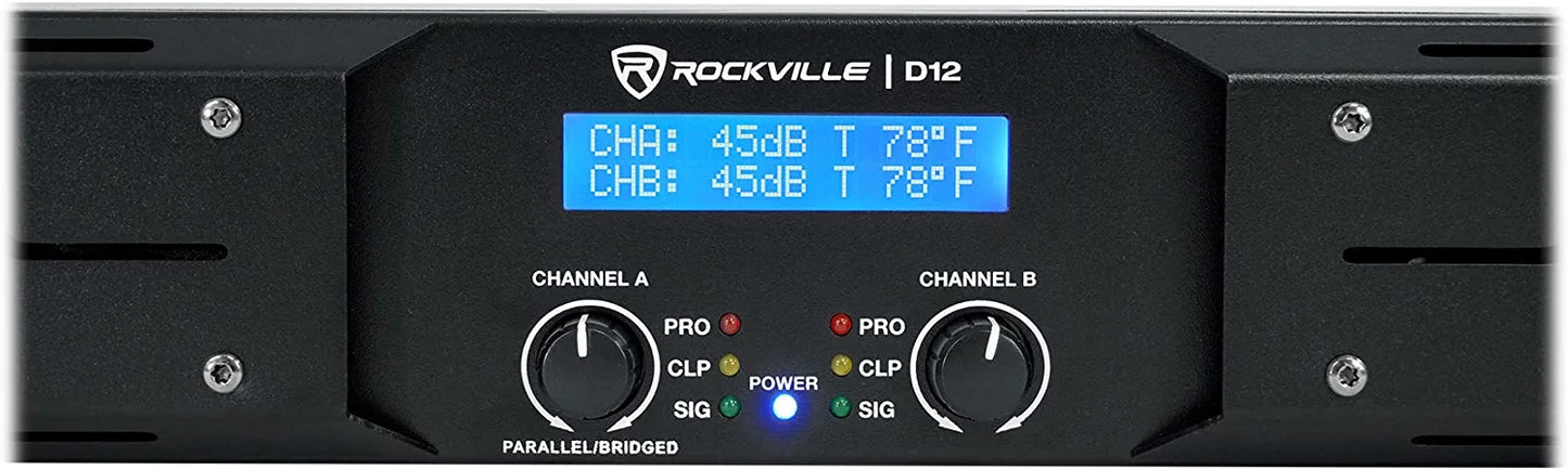 Rockville RPA16 10000 Watt Peak / 3000w RMS 2 Channel Power Amplifier Pro/DJ Amp