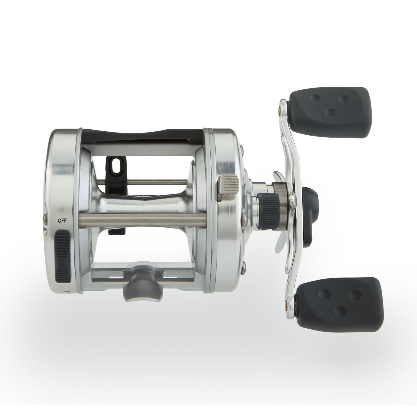 Abu Garcia Ambassadeur S Conventional Reel, Size 5500 (1292732), 1 Stainless Steel Ball Bearings + 1 Roller Bearing, Synthetic Star Drag, Max of 11lb | 4.9kg,Silver