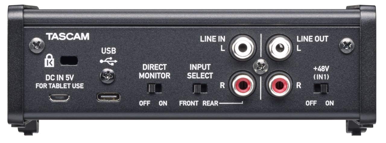 Tascam US-1X2HR 1 Mic 2IN/2OUT High Resolution Versatile USB Audio Interface for Recording, Streaming, Podcasting, Songwriting