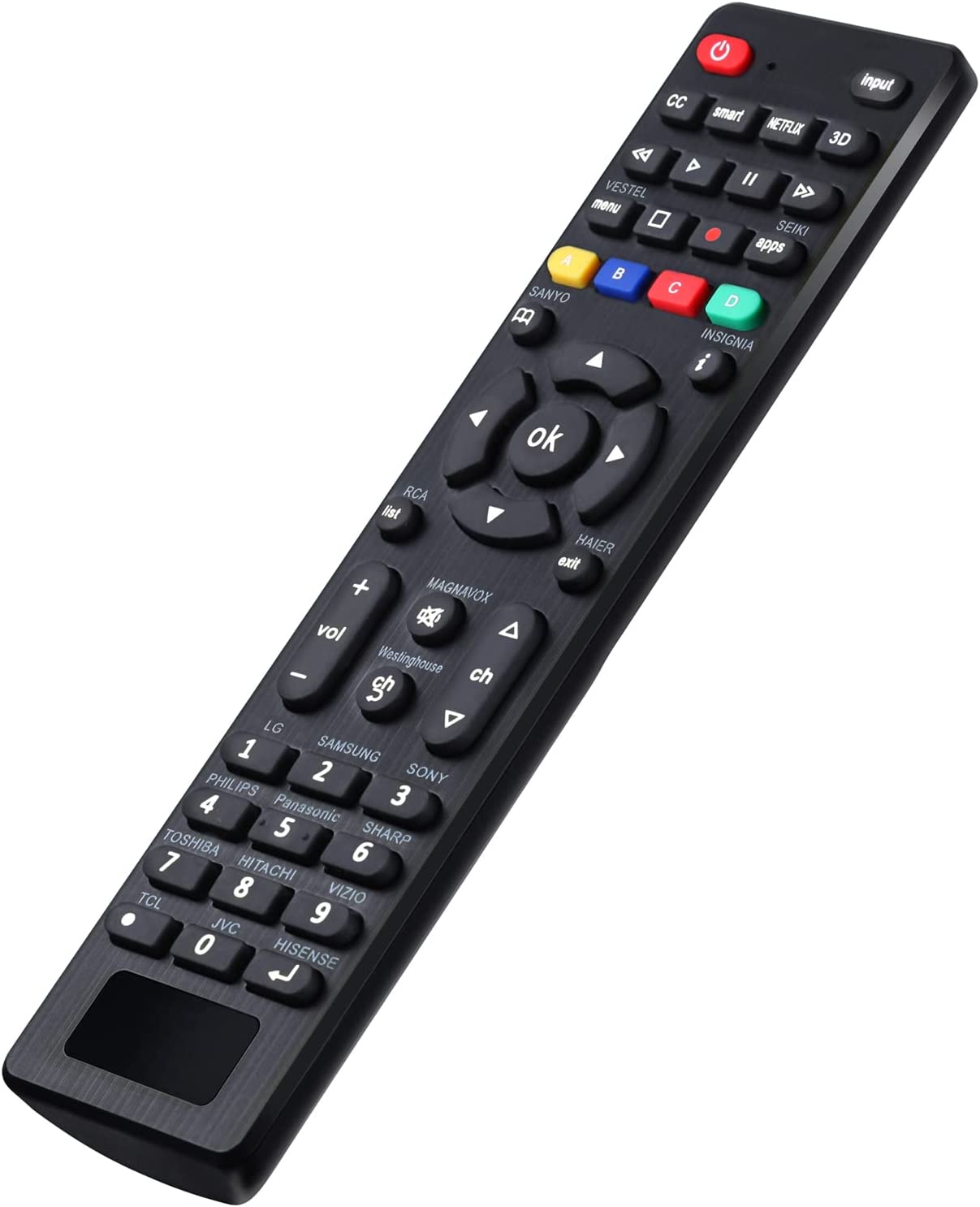 Universal Tv Remote for LG,Samsung, TCL, Philips, Vizio, Sharp, Sony, Panasonic, Sanyo, Insignia, Toshiba and Other Brands LCD LED 3D HDTV Smart TV Remote Control