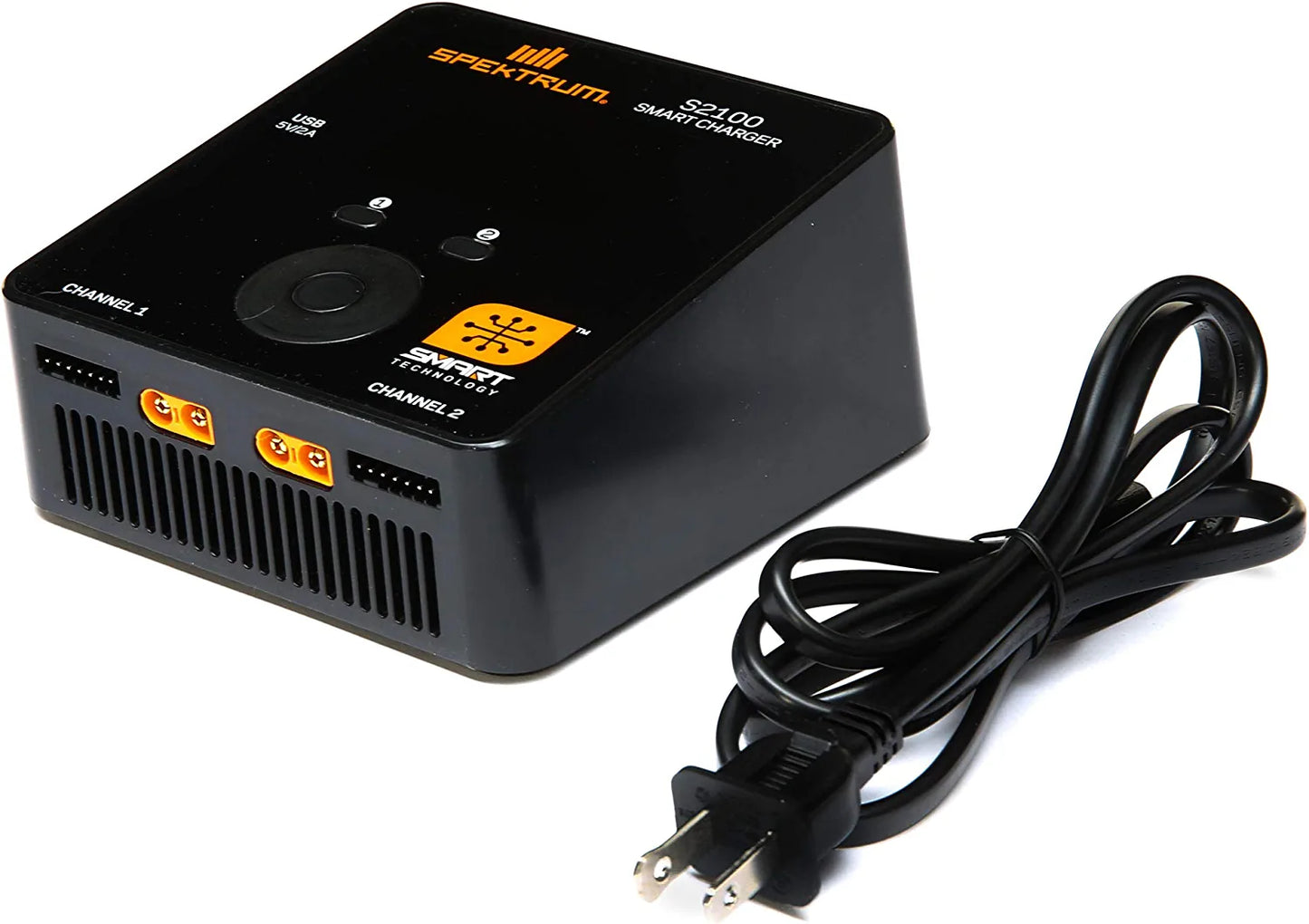 Spektrum S2100 Smart Charger: 200W (2x100W) AC Dual Output Lipo Battery Charger with Usb | LCD Color Display | IC3 Connector (EC3 Compatible)