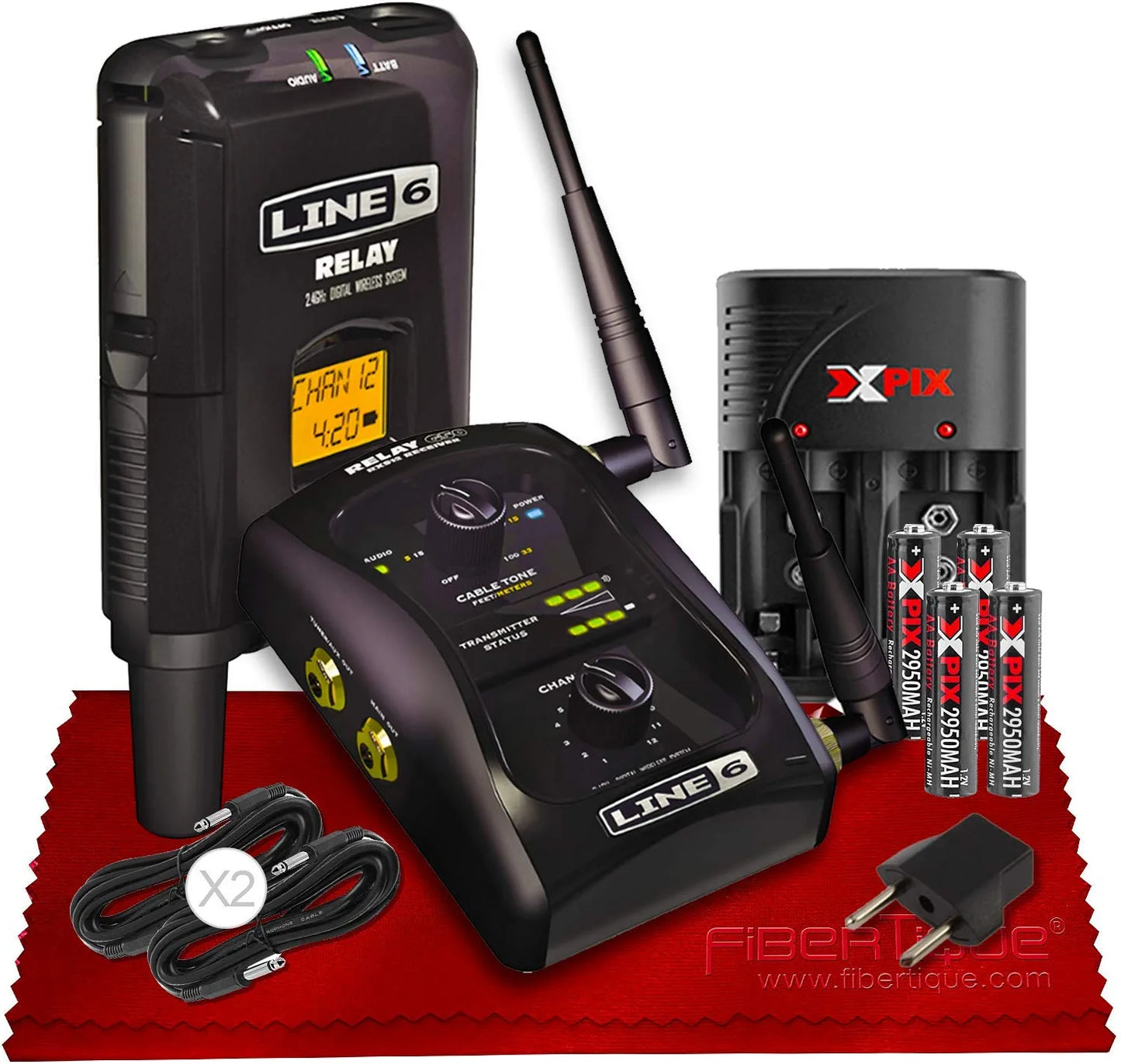 Line 6 Relay G50 Wireless Guitar System - Wired Tone, Wireless Freedom w/Power Kit Bundle