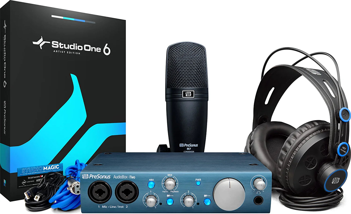 PreSonus AudioBox iOne 2x2 USB/iPad Audio Interface with Studio One Artist and Ableton Live Lite DAW Recording Software