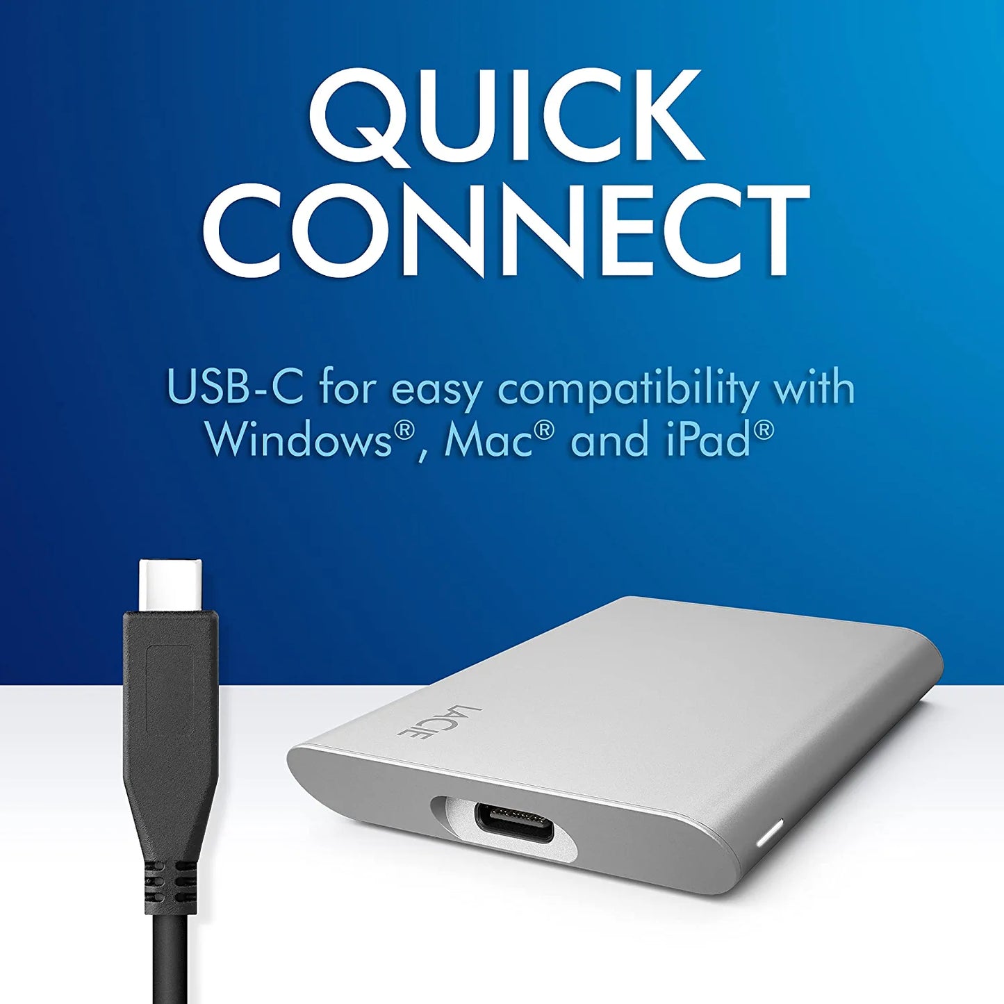 LaCie Portable SSD High Performance External SSD USB-C USB 3.0 Thunderbolt 3 500GB STHK500800