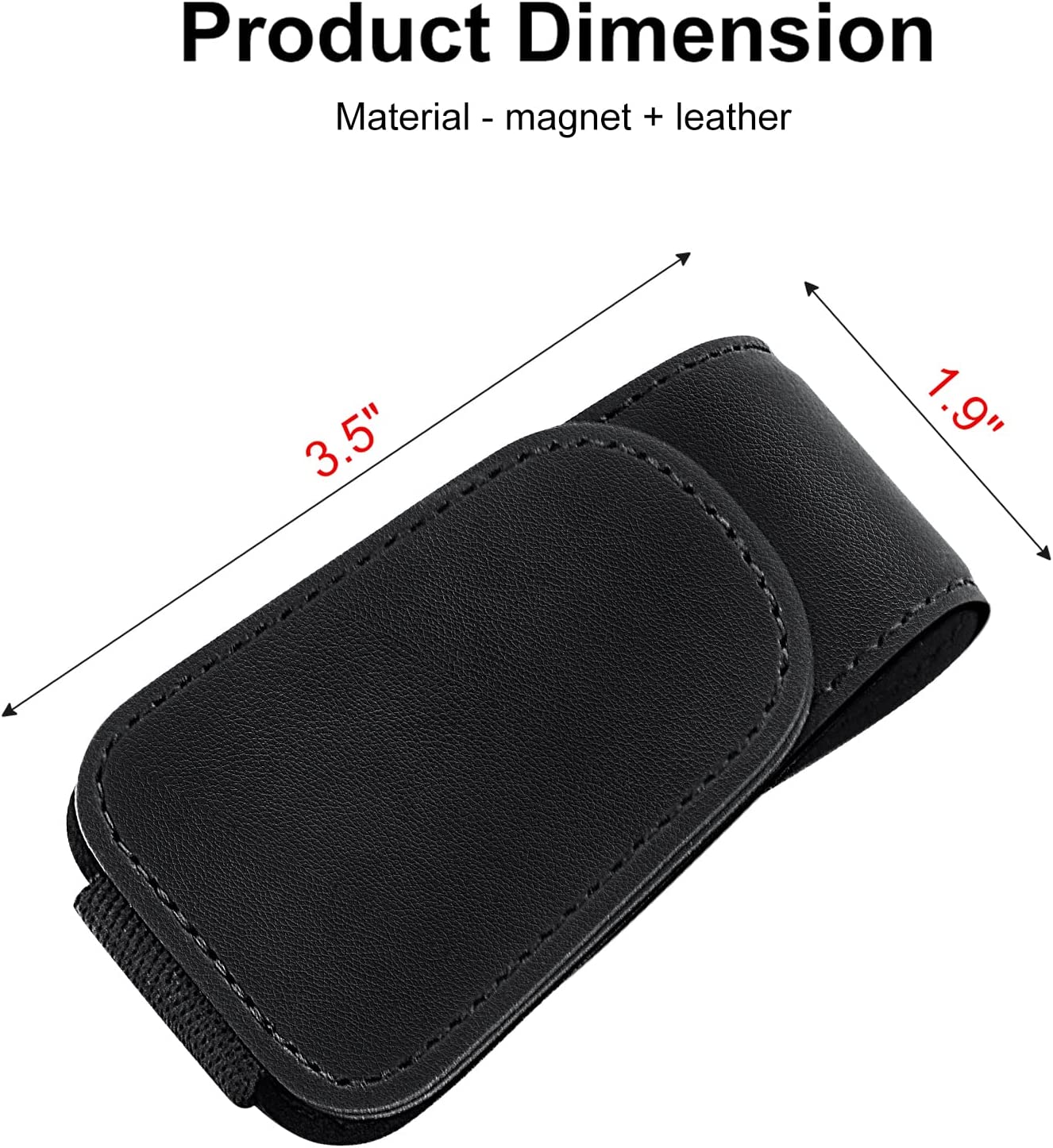 Luxury Sunglass Holder for Car Visor, Magnetic Clip Sunglasses Car Holder, Leather Glasses Holder Eyeglass Hanger Eyeglasses Mount, 2-Pack