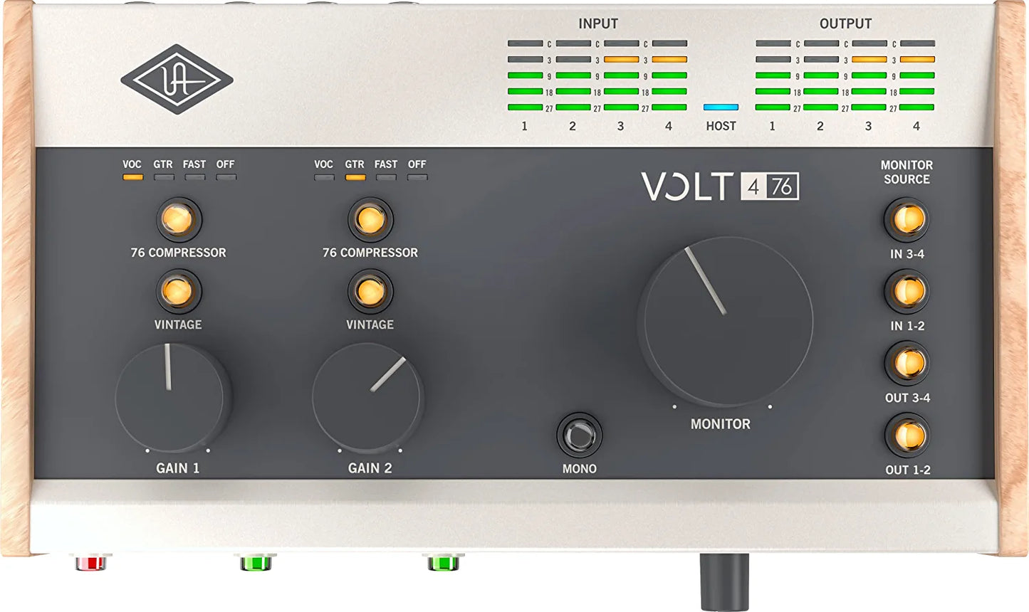 UA Volt 476P USB Audio Interface for recording, podcasting, and streaming with essential audio software, including $400 in UAD plug-ins