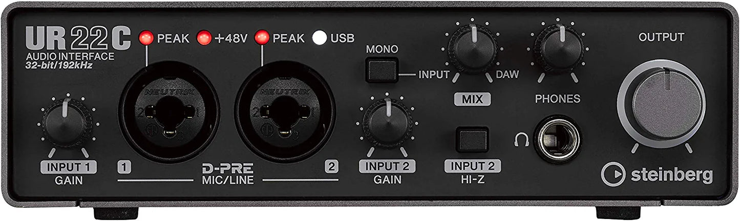 Steinberg UR22C 2x2 USB 3.0 Audio Interface with Cubase AI and Cubasis LE