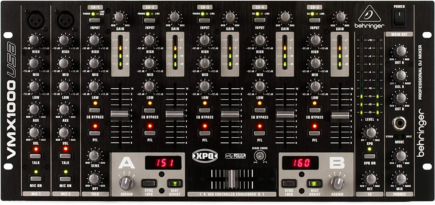 Behringer Pro Mixer VMX1000USB 5-channel DJ Mixer