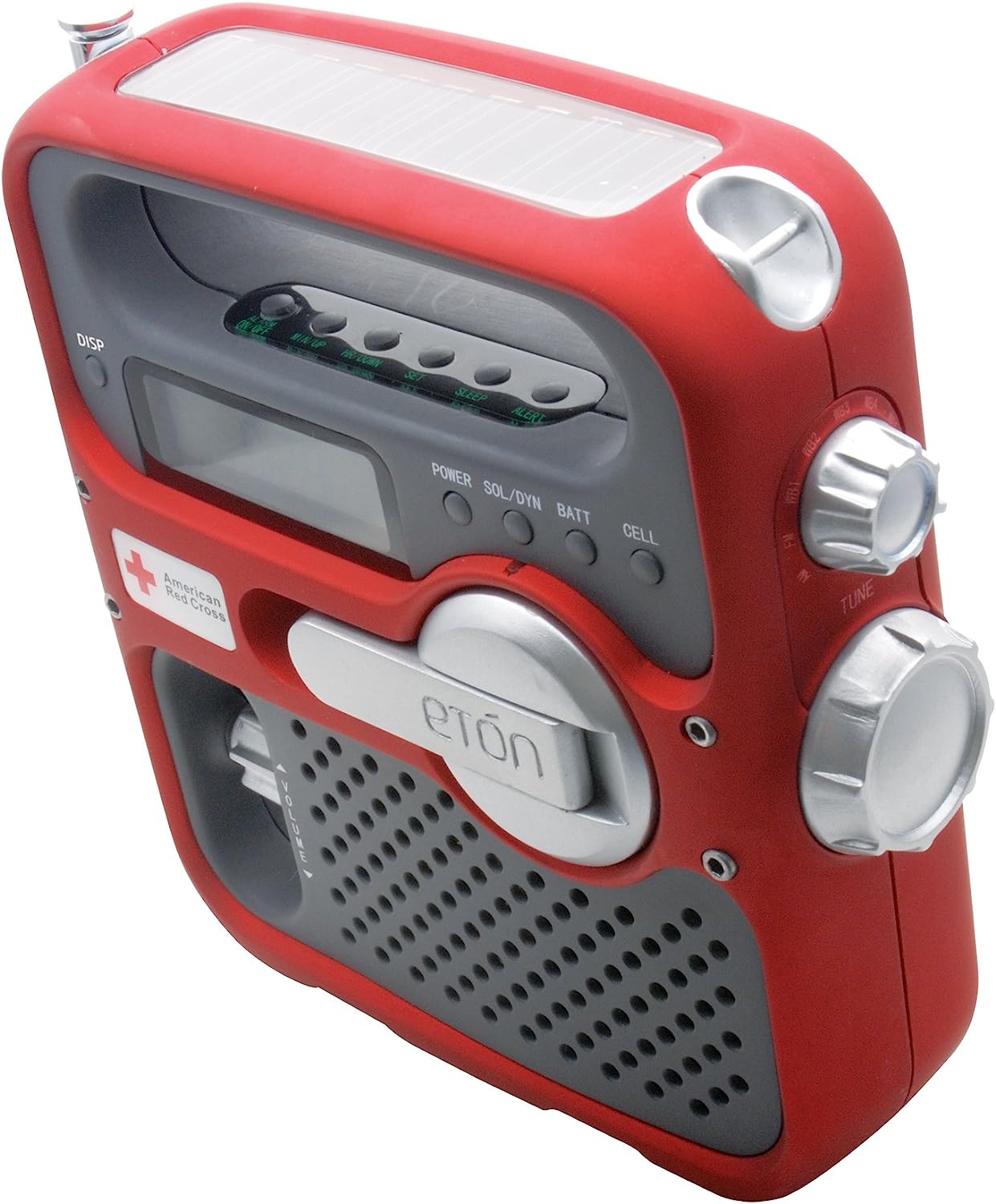 Eton American Red Cross ARCFR360R Solarlink Self-Powered Digital AM/FM/NOAA Radio with Solar Power, Flashlight and Cell Phone Charger (Red)