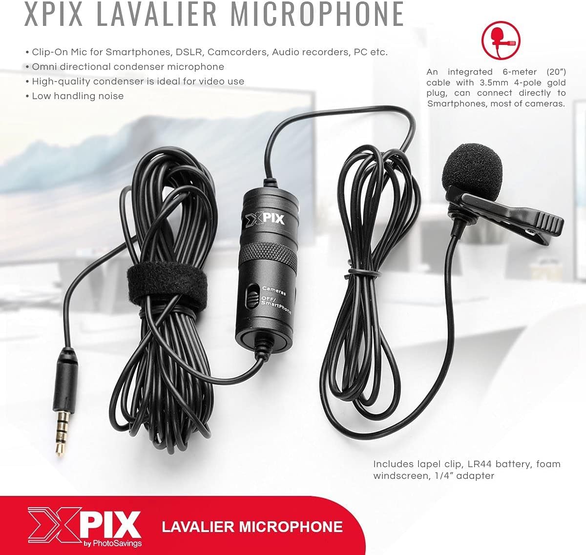 Zoom H1n Digital Handy Portable Recorder bundled with Xpix Pro Lavalier Mic