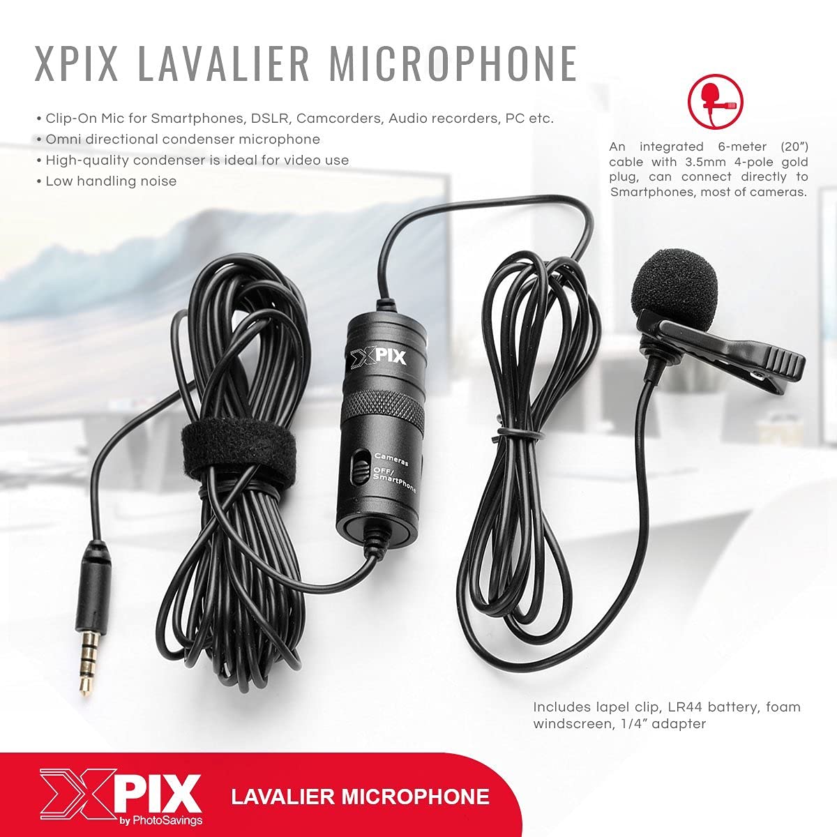 Zoom H1n Digital Handy Portable Recorder bundled with Xpix Pro Lavalier Mic