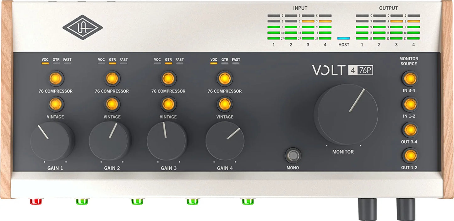 UA Volt 476P USB Audio Interface for recording, podcasting, and streaming with essential audio software, including $400 in UAD plug-ins