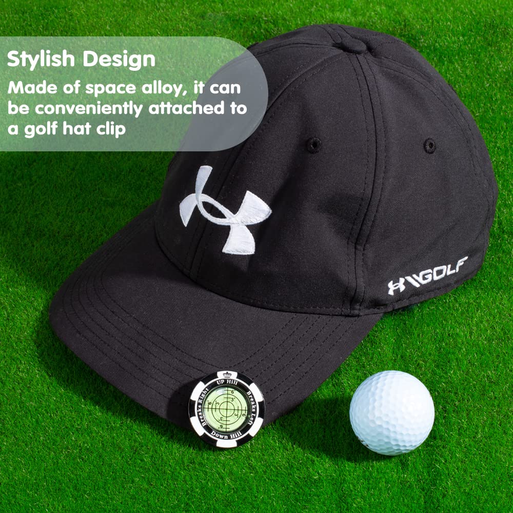 SlopeMaster ProGreen Reader - Golf Hat Clip Ball Marker with High Precision Green Reading Aid Golf Accessories for Men Women(Black)