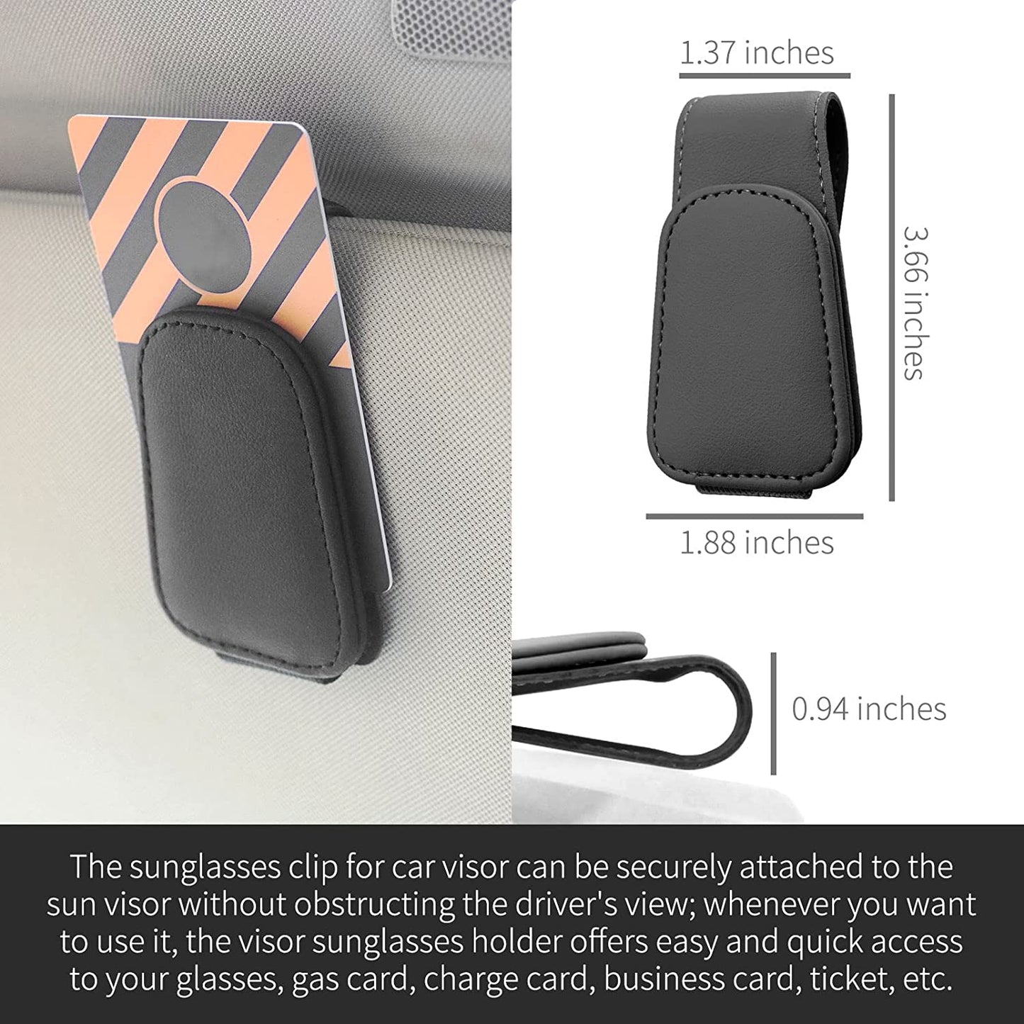 Sunglass holder in cars Visor Accessories (Black)