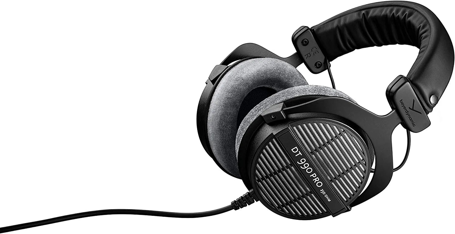 beyerdynamic Dt 990 Pro Over-Ear Studio Monitor Headphones - Open-Back Stereo Construction, Wired (80 Ohm, Black (Limited Edition))