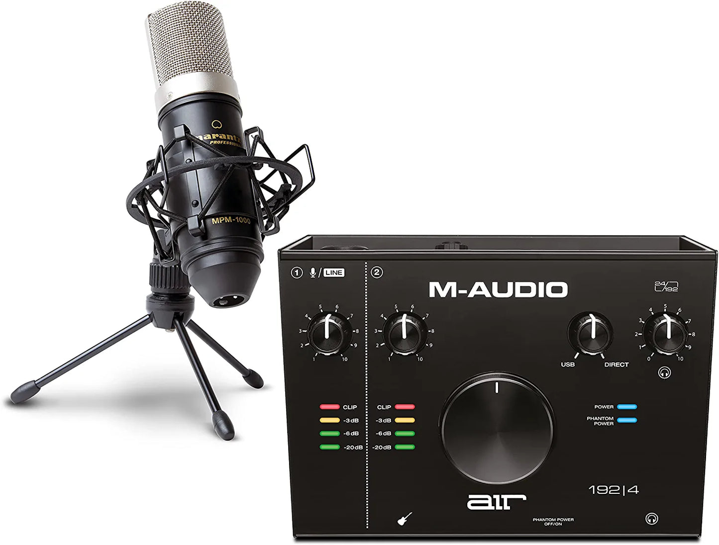 M-Audio AIR 192x4 USB C Audio Interface for Recording, Podcasting, Streaming with Studio Quality Sound, 1 XLR in and Music Production Software