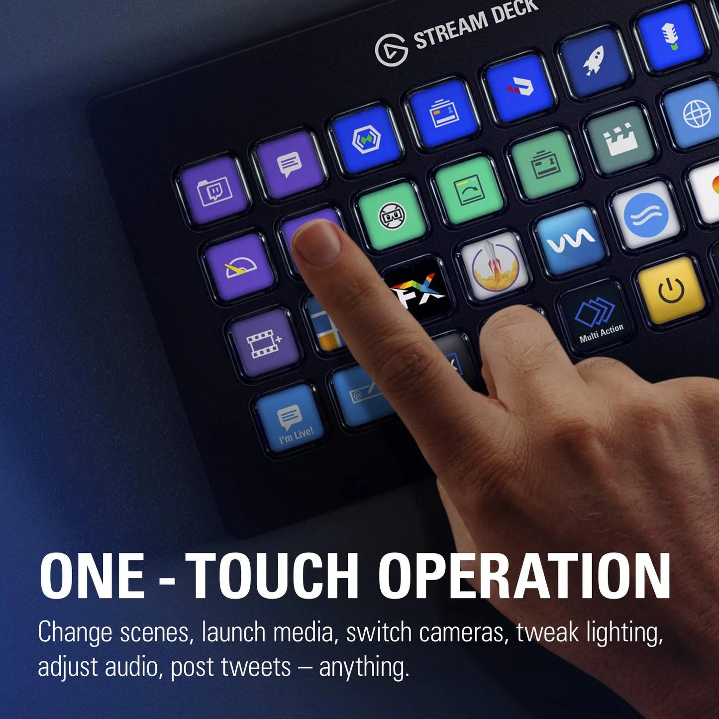 Elgato Stream Deck XL - Advanced Stream Control with 32 Customizable LCD Keys, for Windows 10 and macOS 10.13 or Later (10GAT9901)