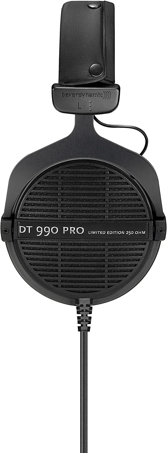 beyerdynamic Dt 990 Pro Over-Ear Studio Monitor Headphones - Open-Back Stereo Construction, Wired (80 Ohm, Black (Limited Edition))