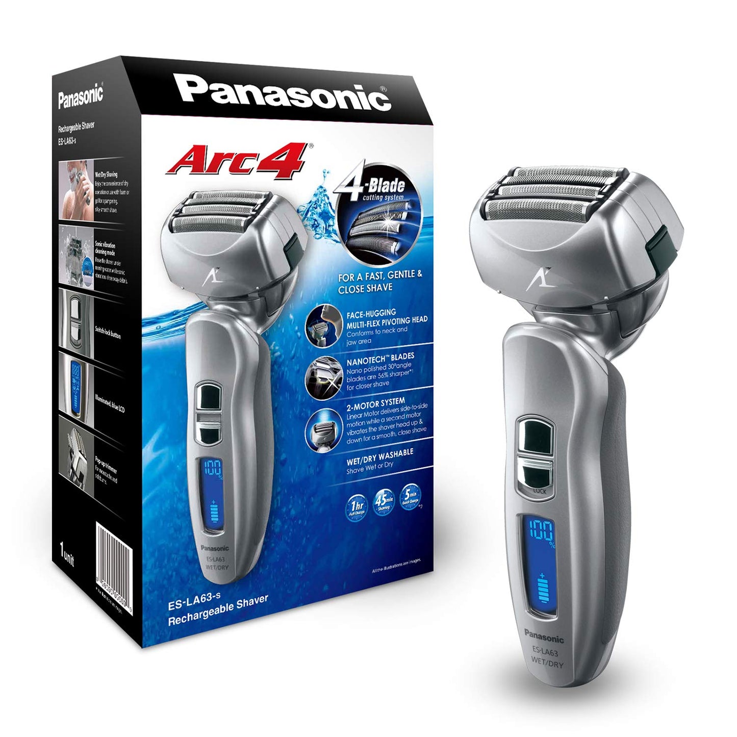 Panasonic ARC4 Electric Shaver, 1 Count (Pack of 1), Silver