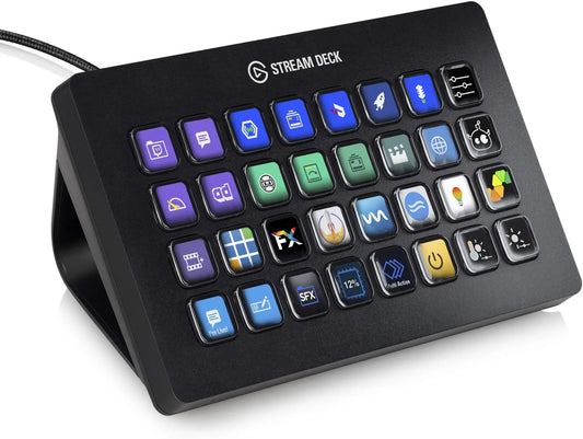 Elgato Stream Deck XL - Advanced Stream Control with 32 Customizable LCD Keys, for Windows 10 and macOS 10.13 or Later (10GAT9901)