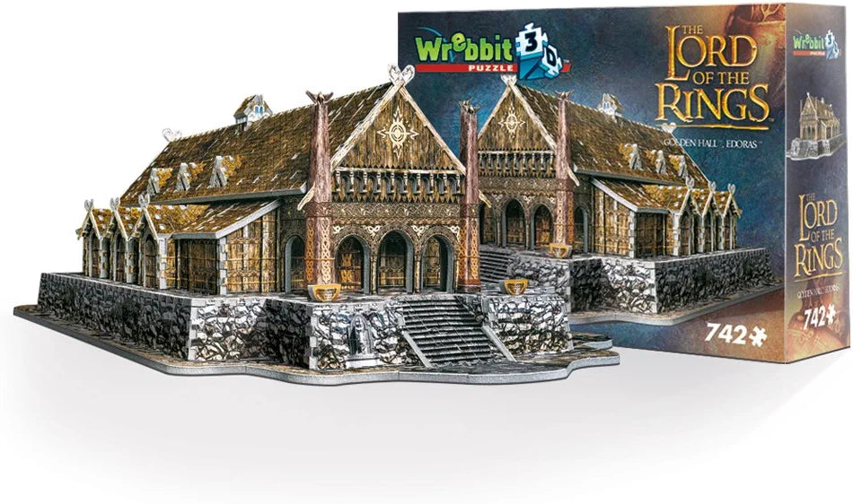 WREBBIT 3D Golden Hall Edoras Lord of The Rings Puzzle, 742-Piece