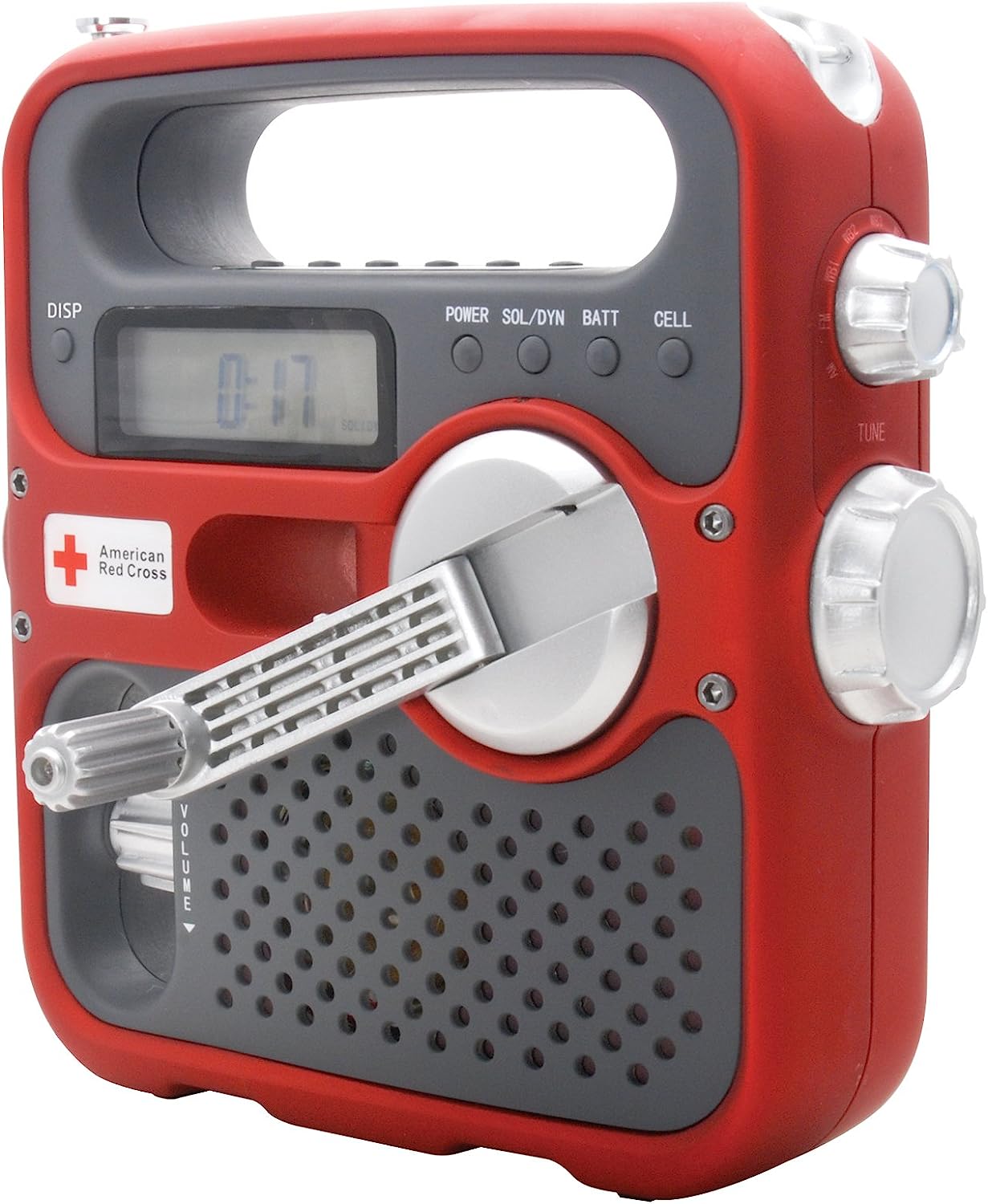 Eton American Red Cross ARCFR360R Solarlink Self-Powered Digital AM/FM/NOAA Radio with Solar Power, Flashlight and Cell Phone Charger (Red)