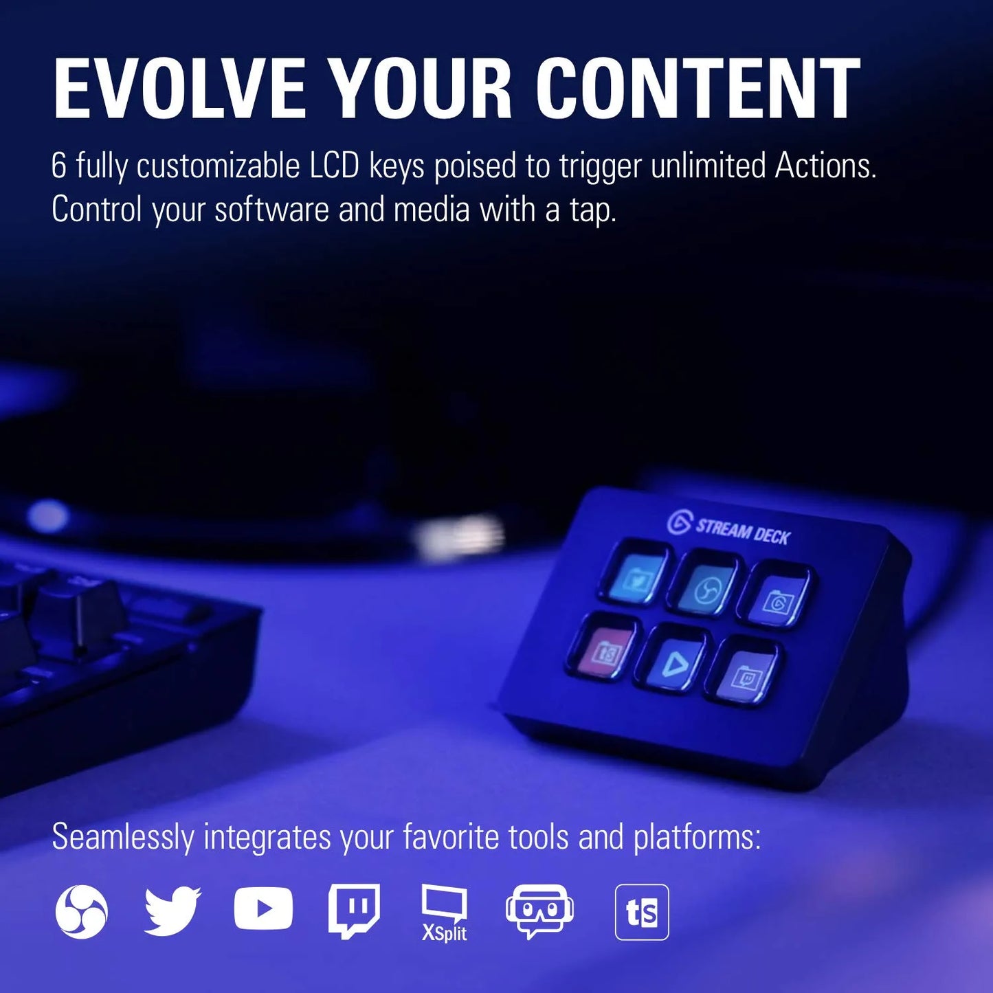 Elgato Stream Deck Mini – Compact Studio Controller, 6 Macro Keys, Trigger Actions in Apps and Software Like OBS, Twitch, YouTube and More, Works with Mac and PC