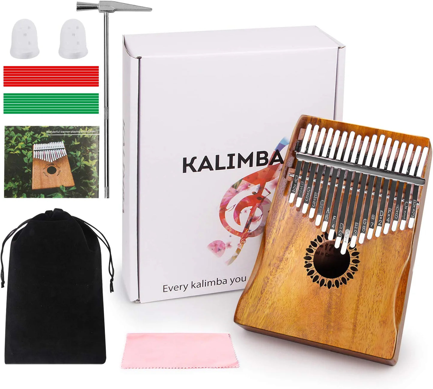 Newlam Kalimba Thumb Piano 17 Keys, Portable Mbira Finger Piano Gifts for Kids and Adults Beginners