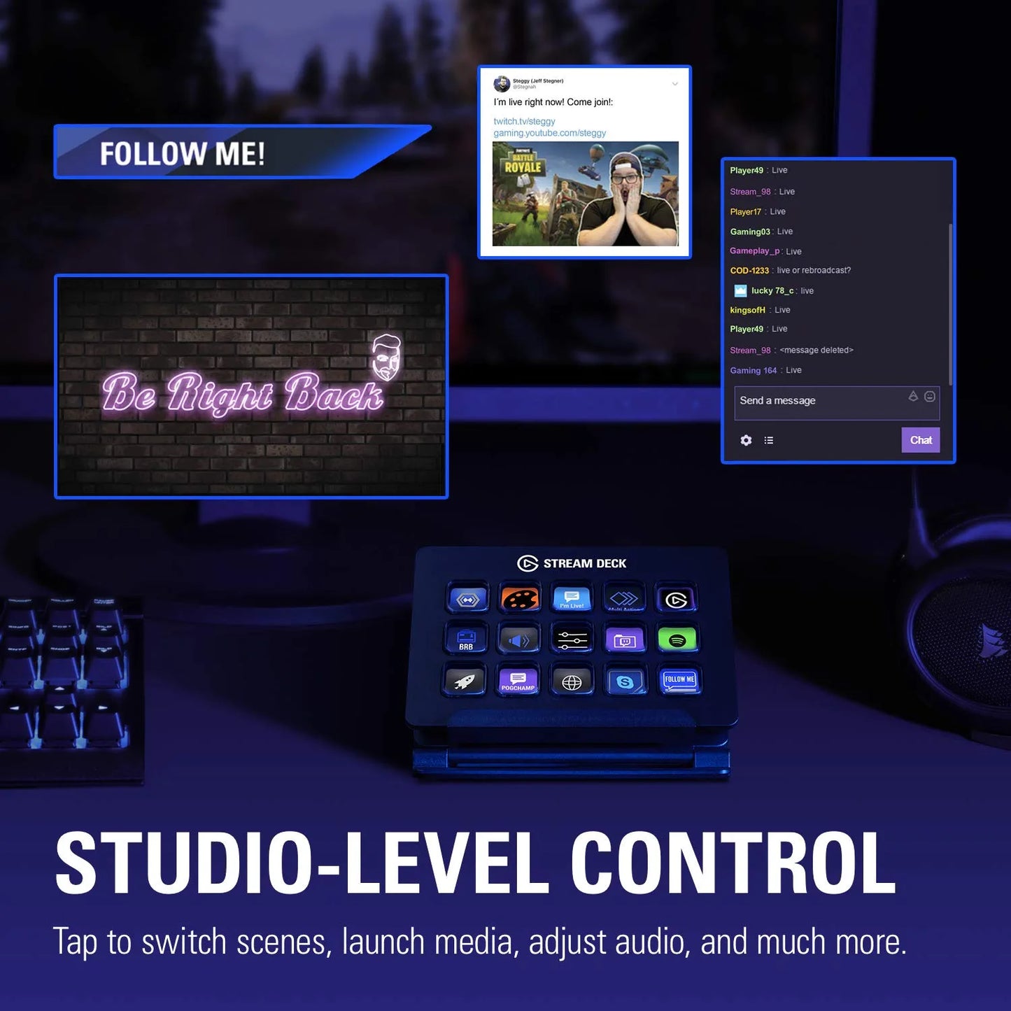 Elgato Stream Deck - Live Content Creation Controller with 15 Customizable LCD Keys, Adjustable Stand, for Windows 10 and macOS 10.13 or Late (10GAA9901)