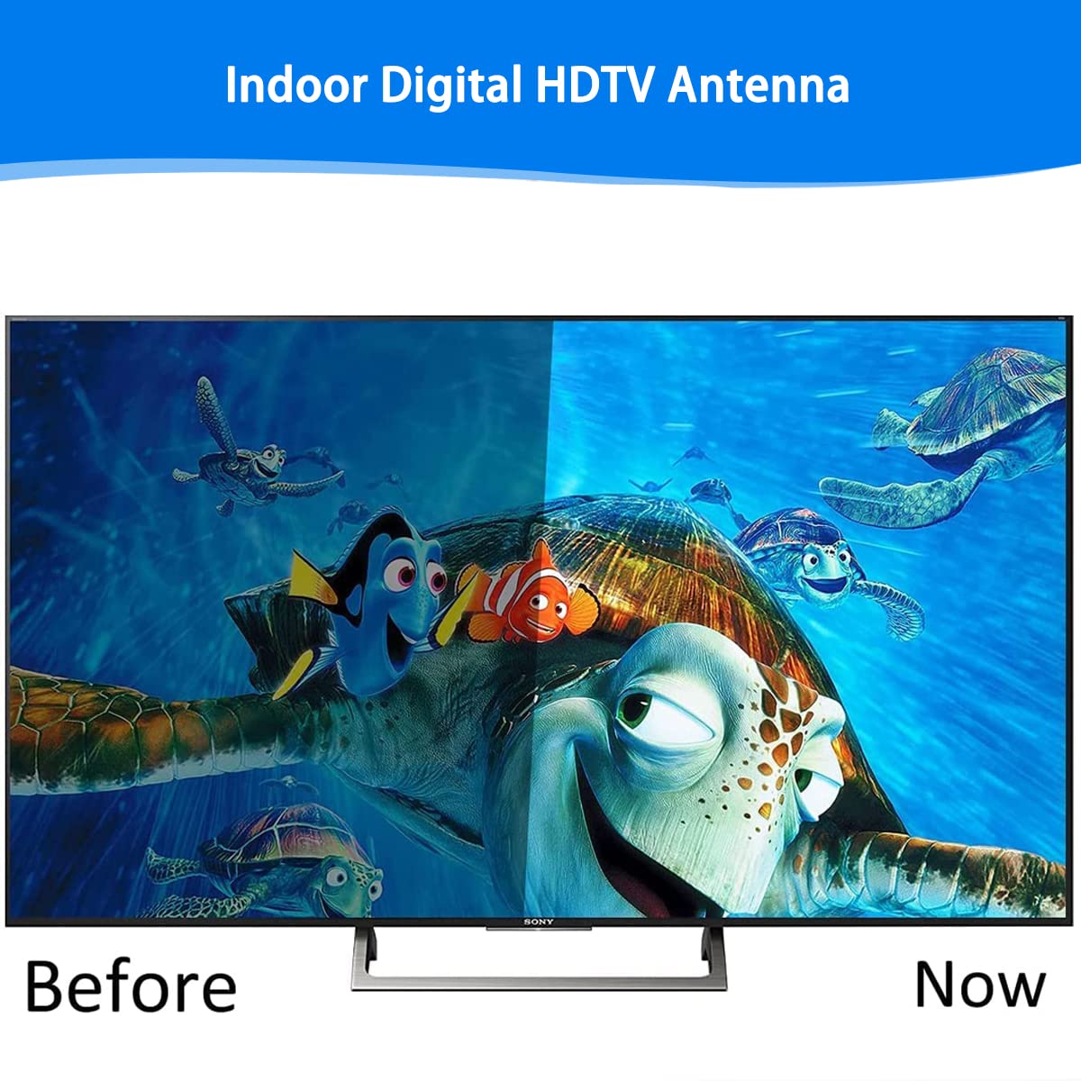 JOINUS TV Antenna - Amplified HD tv Antenna for Smart tv Sling hd Antenna 300 Miles Long Range - Support 4K 1080p Indoor HDTV Local Channels