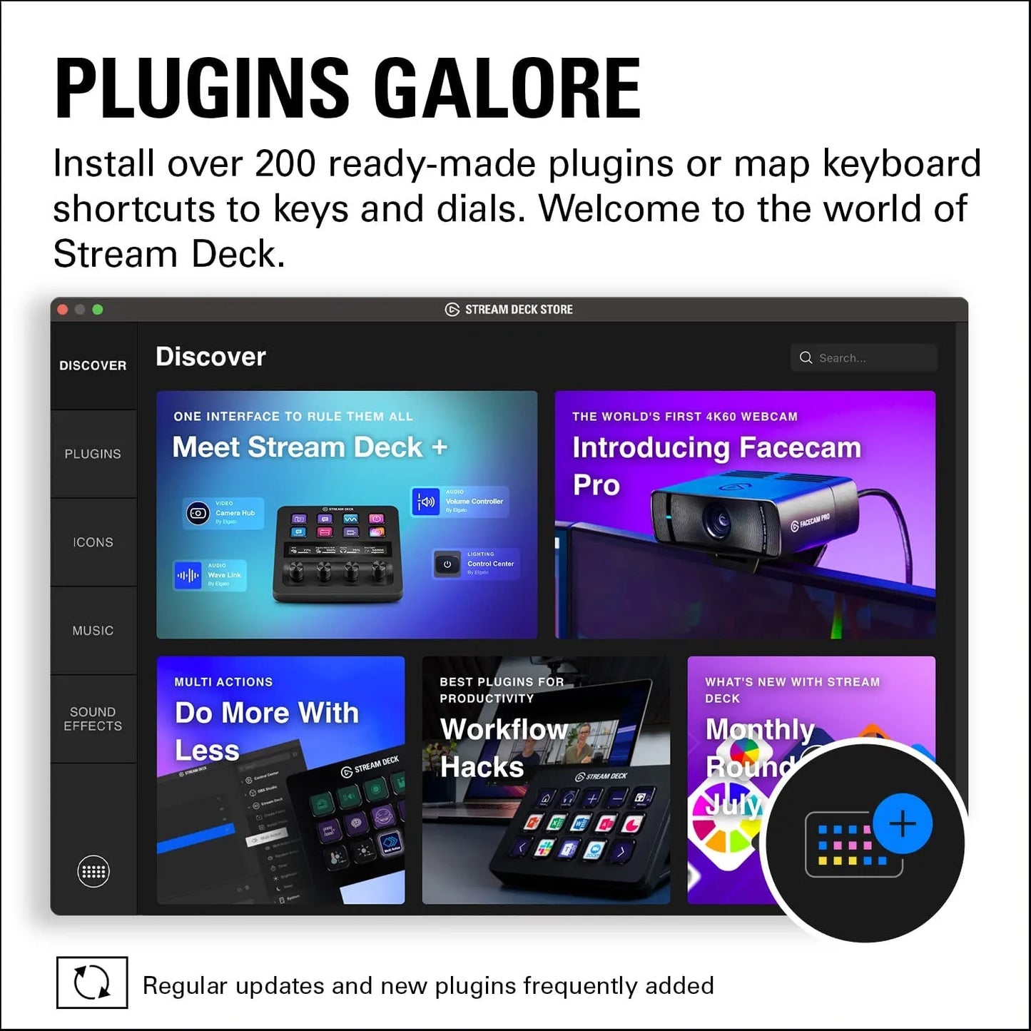 Elgato Stream Deck +, Audio Mixer, Production Console and Studio Controller for Content Creators, Streaming, Gaming, with Customizable Touch Strip dials and LCD Keys, Works with Mac and PC