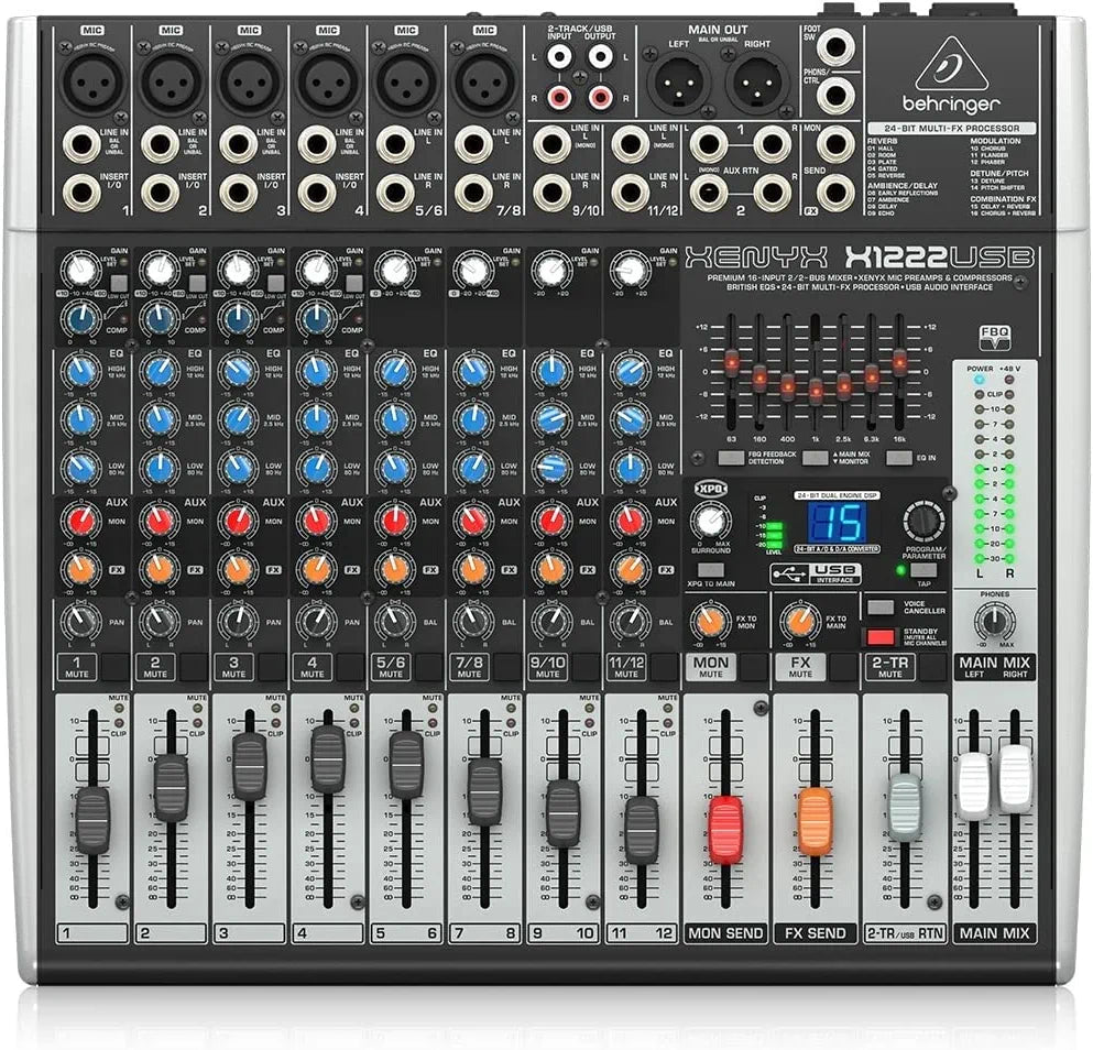 Behringer Xenyx X1222USB Mixer with USB and Effects