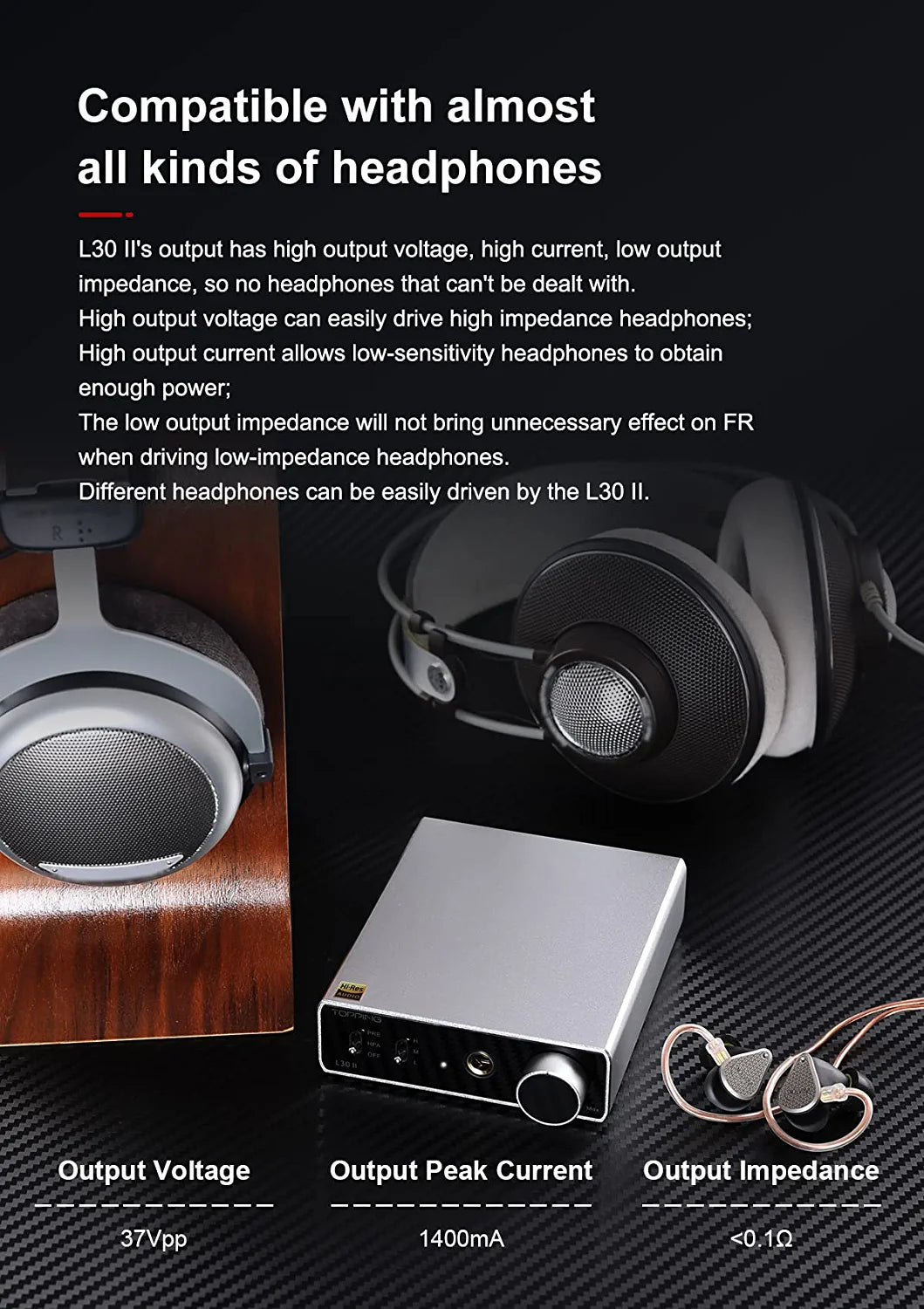 TOPPING [New Version] L30 Mini HiFi Amp Audio Hi-Res Headphone Amplifier NFCA Preamplifier (Sliver)