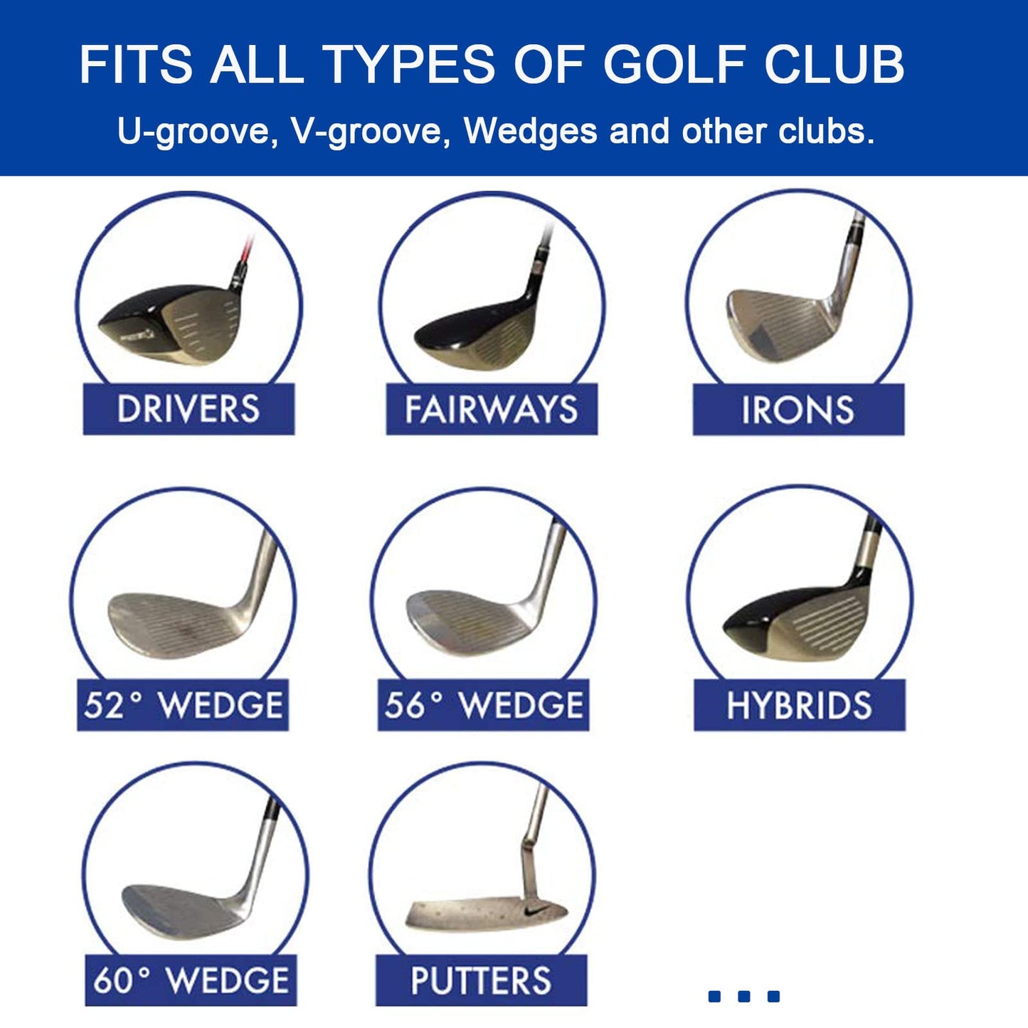 Bulex Golf Club Groove Sharpener, Re-Grooving Tool and Cleaner for Wedges & Irons - Generate Optimal Backspin - Suitable for U & V-Grooves