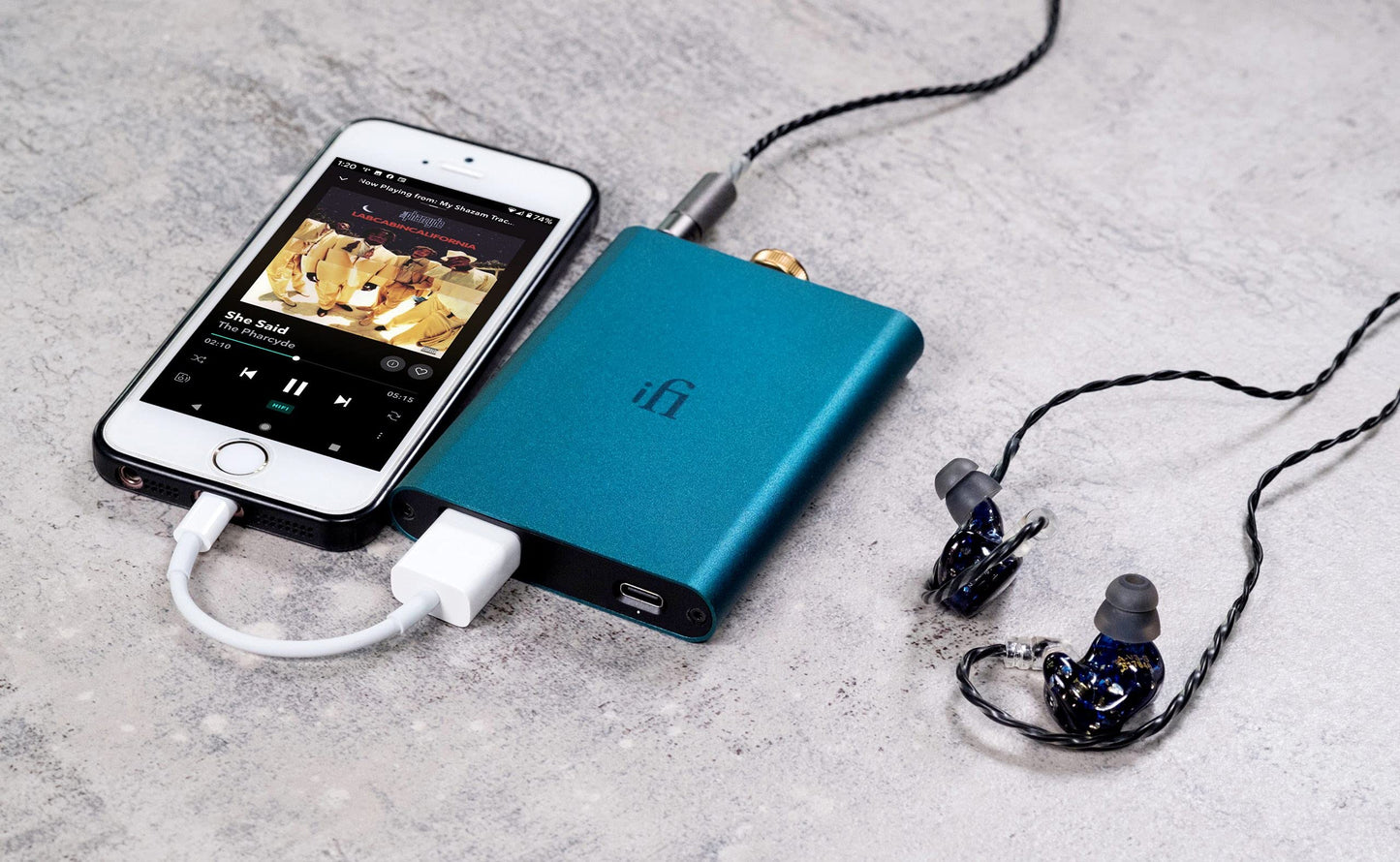 iFi Hip-dac Portable Balanced DAC Headphone Amplifier for Android, iPhone with USB Input Only/Outputs: 3.5mm Unbalanced / 4.4mm Balanced (Unit only)