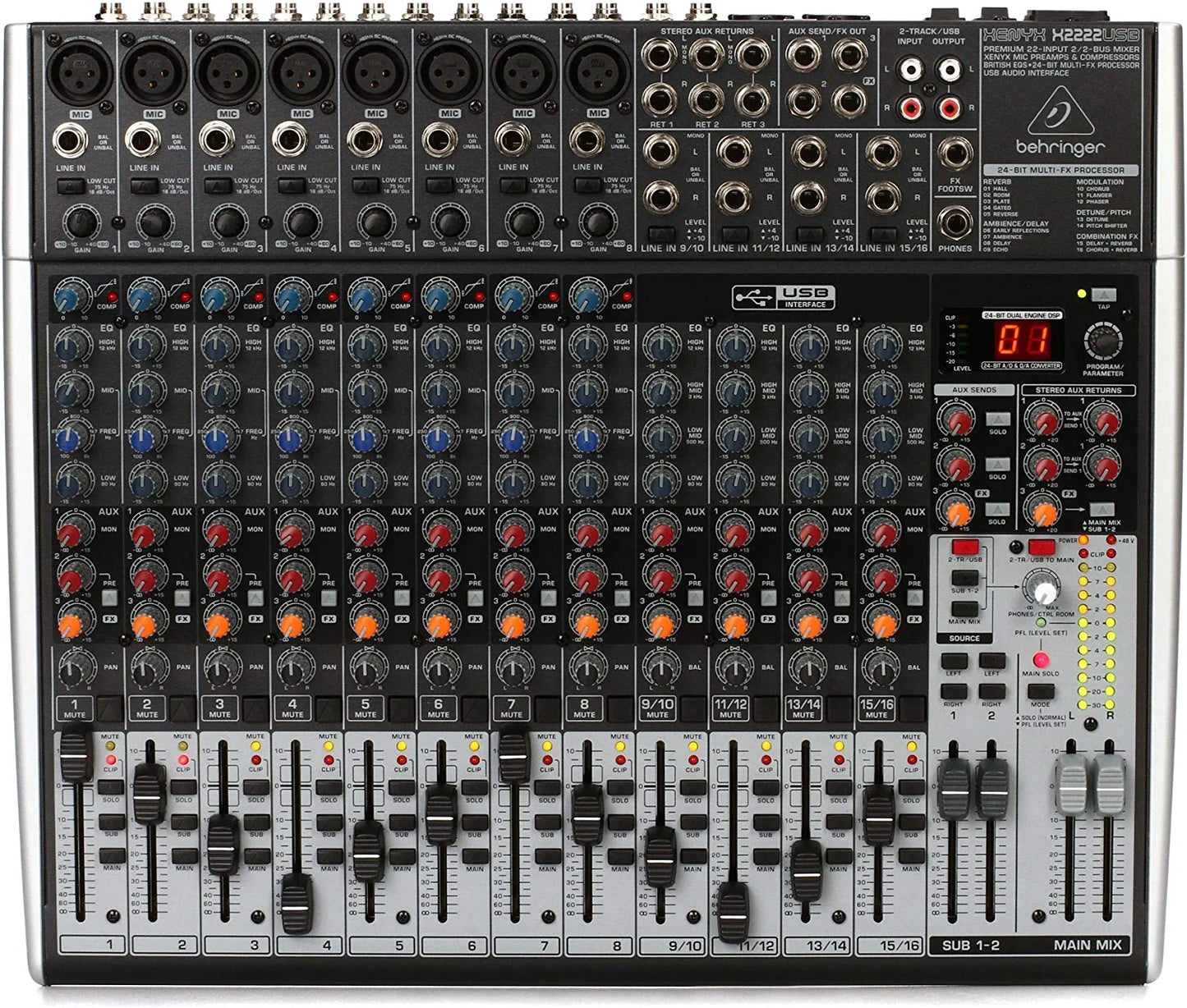 Behringer Xenyx X2222USB Mixer with USB and Effects