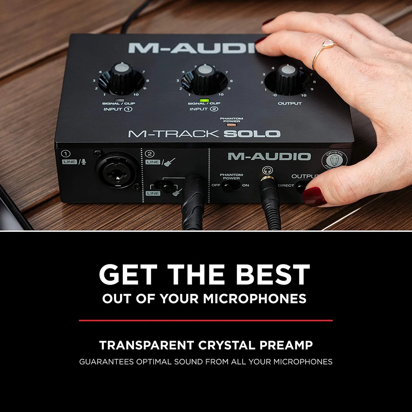 M-Audio M-Track Solo – USB Audio Interface for Recording, Streaming and Podcasting with XLR, Line and DI Inputs, Plus a Software Suite Included