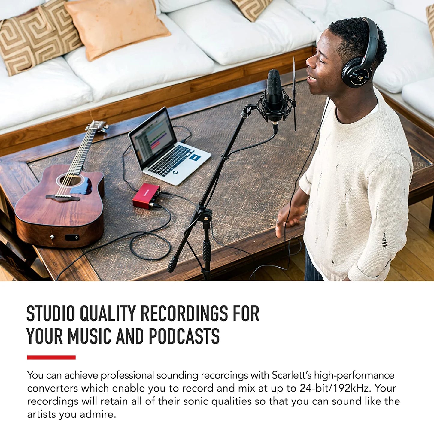 Focusrite Scarlett 2i2 3rd Gen USB Audio Interface for Recording, Songwriting, Streaming and Podcasting — High-Fidelity, Studio Quality Recording, and All the Software You Need to Record