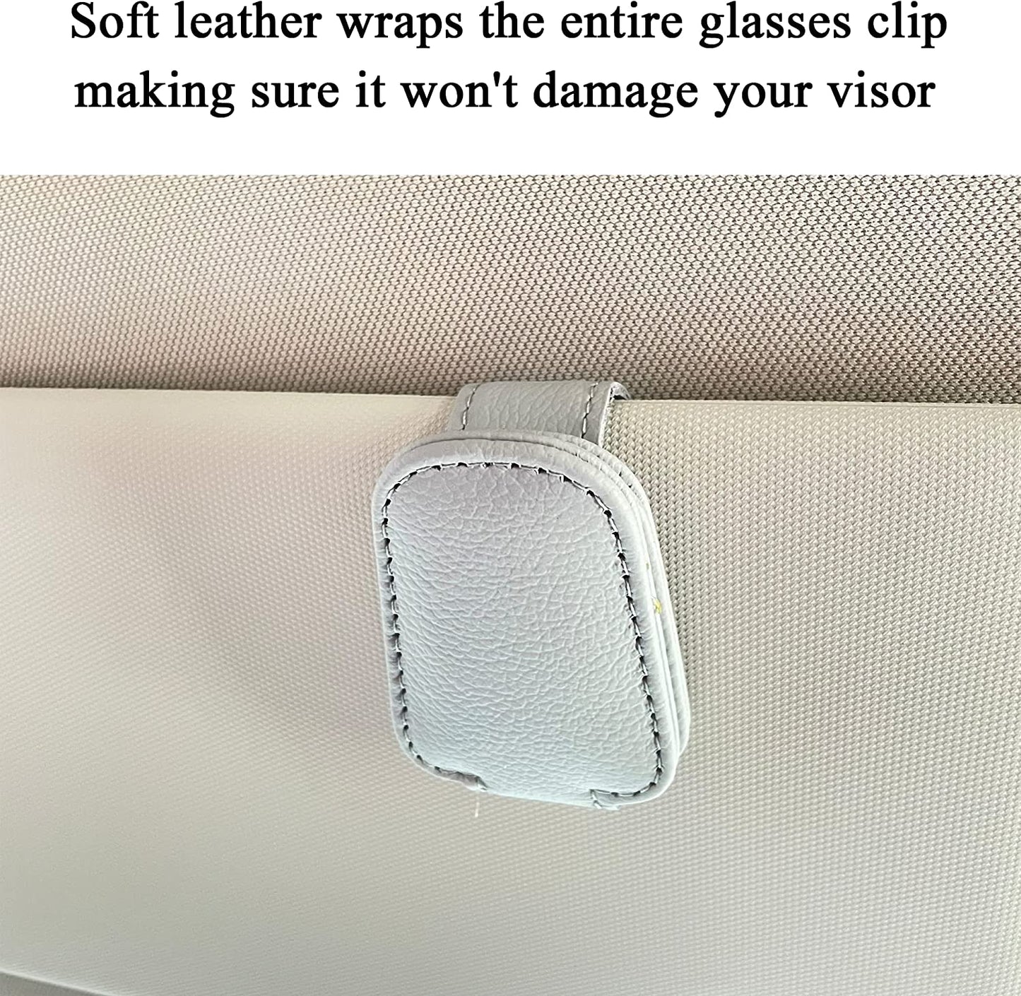 Sunglasses Holders for Car Sun Visor, Magnetic Leather Glasses Eyeglass Hanger Clip for Car, Ticket Card Clip Eyeglasses Mount, Car Visor Accessories(Black)