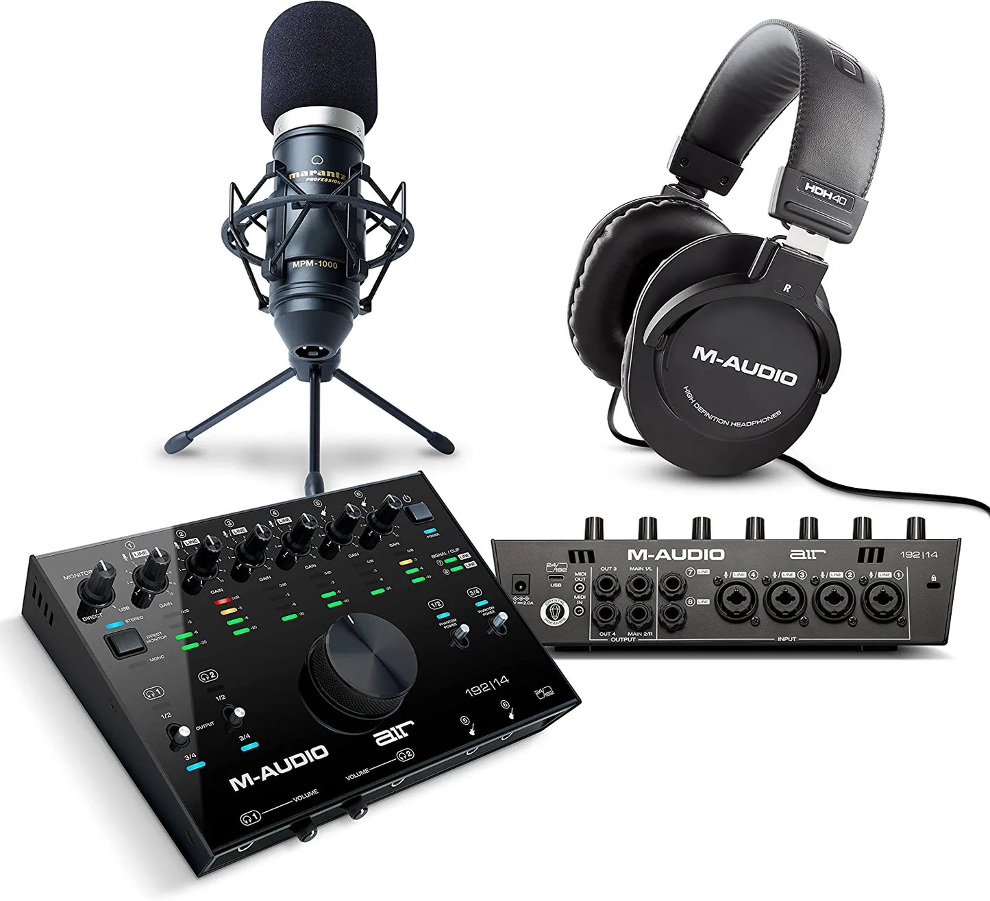 M-Audio AIR 192x4 USB C Audio Interface for Recording, Podcasting, Streaming with Studio Quality Sound, 1 XLR in and Music Production Software