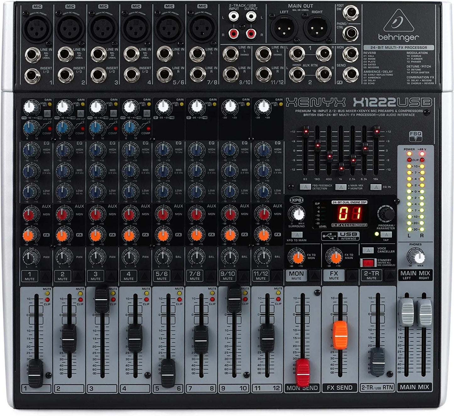 Behringer Xenyx X1222USB Mixer with USB and Effects